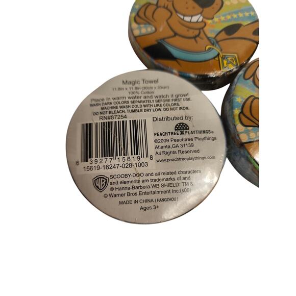 Lot of 3 Scooby Doo Magic Towel Washcloth Set Peachtree 2009 - Picture 2 of 3